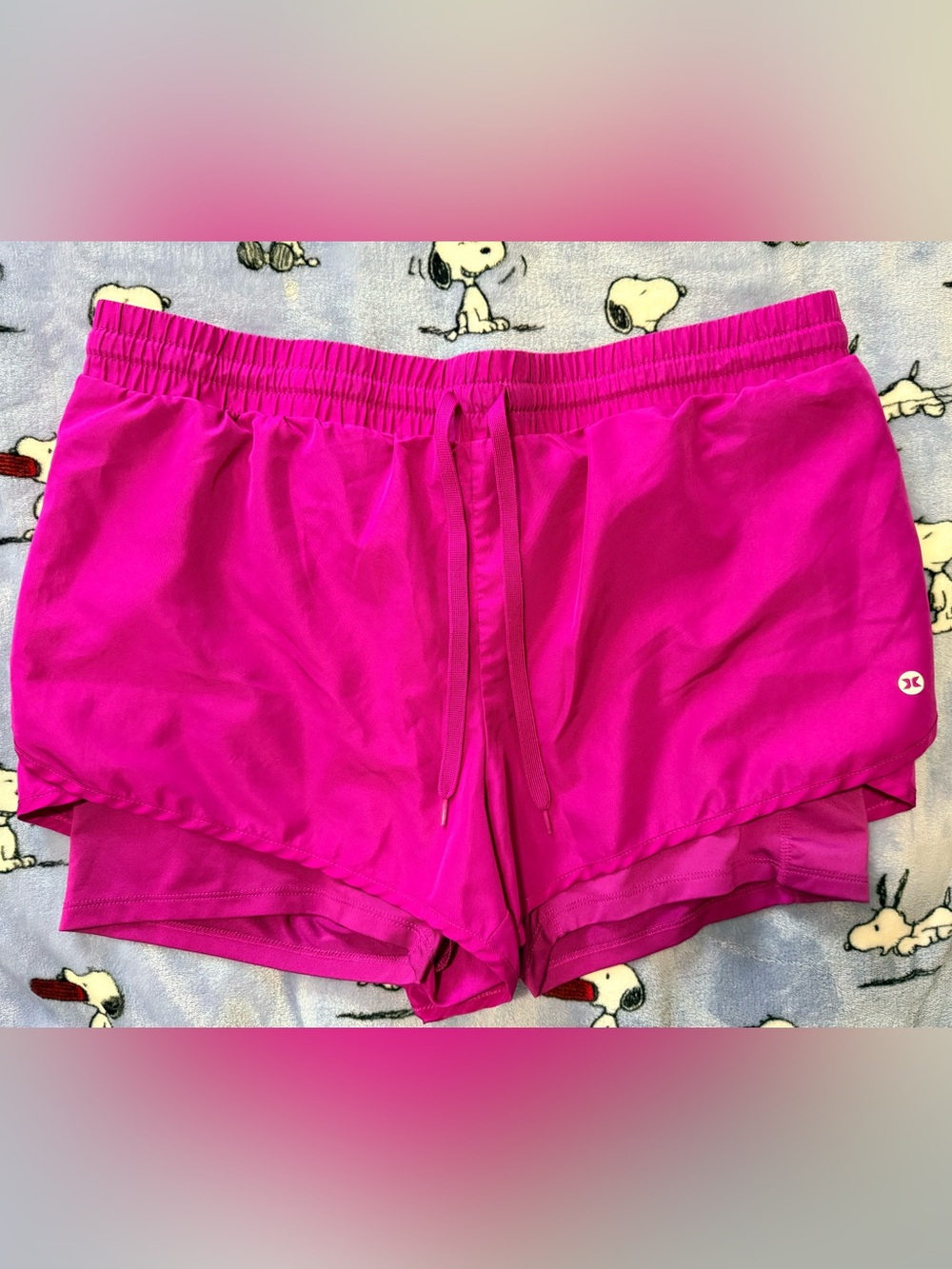 Large RBX Women's Bright Fuchsia Athletic Drawstring Shorts
